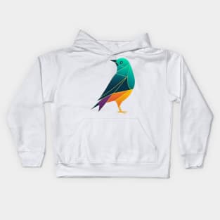 Paradise Bird - Geometric bird design for the environment Kids Hoodie